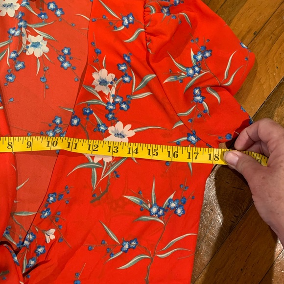 🔥🔥🔥Red Orange floral two-piece crop short set - Picture 10 of 12